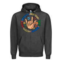 Charcoal Heather advocate inclusion equity equality accept adapt Zipper Hoodie - MaliasSmallBusiness