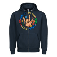 Navy advocate inclusion equity equality accept adapt Zipper Hoodie - MaliasSmallBusiness