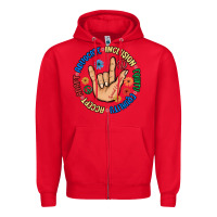 Red advocate inclusion equity equality accept adapt Zipper Hoodie - MaliasSmallBusiness