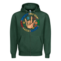 Sports Green advocate inclusion equity equality accept adapt Zipper Hoodie - MaliasSmallBusiness