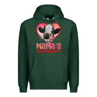 Sports Green mamas sweetheart baby cow Premium Hoodie - RanaPortraitStore