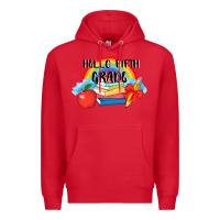 Red back to school hello fifth grade 3200x2400 Premium Hoodie - AdoDesignShop