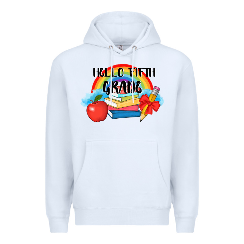 Back To School Hello Fifth Grade 3200x2400 Premium Hoodie by AdoDesignShop | Teevron