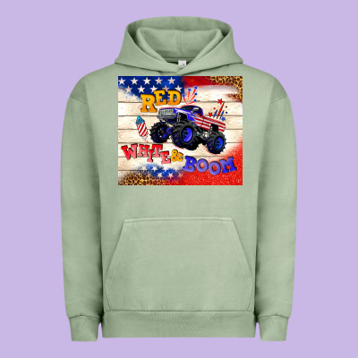 Red White & Boom Urban Hoodie Designed By Tumblerdesignbyshophia