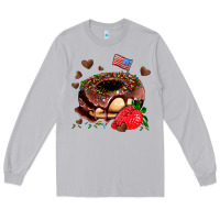 Moon Dust donut strawberry and usa flag Long Sleeve Tee - AdoDesignShop