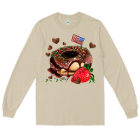 Mushroom donut strawberry and usa flag Long Sleeve Tee - AdoDesignShop