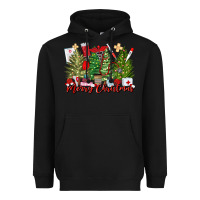 Black merry christmas nurse trees Heavyweight Hoodie - MaliasSmallBusiness