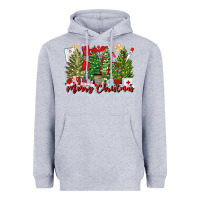 Heather Grey merry christmas nurse trees Heavyweight Hoodie - MaliasSmallBusiness