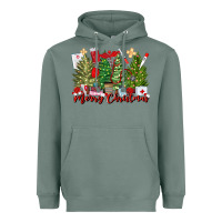 Sage merry christmas nurse trees Heavyweight Hoodie - MaliasSmallBusiness