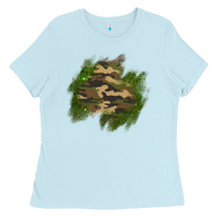 Baby Blue camouflage glitter patch Ladies Tee - AdoDesignShop