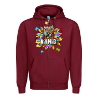 Burgundy be kind Zipper Hoodie - MaliasSmallBusiness