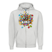 Dove Grey be kind Zipper Hoodie - MaliasSmallBusiness
