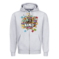 Heather Grey be kind Zipper Hoodie - MaliasSmallBusiness