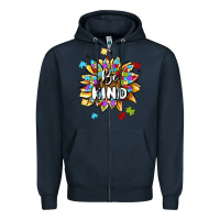 Navy be kind Zipper Hoodie - MaliasSmallBusiness