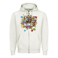 Oatmeal Heather be kind Zipper Hoodie - MaliasSmallBusiness