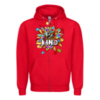 Red be kind Zipper Hoodie - MaliasSmallBusiness