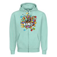 Seafoam be kind Zipper Hoodie - MaliasSmallBusiness