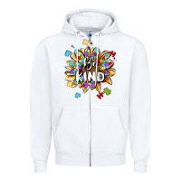 White be kind Zipper Hoodie - MaliasSmallBusiness