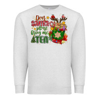Oatmeal Heather deer santa please bring me tea Premium Sweatshirt - MaliasSmallBusiness