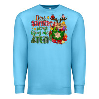 Ocean Blue deer santa please bring me tea Premium Sweatshirt - MaliasSmallBusiness