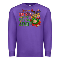 Purple deer santa please bring me tea Premium Sweatshirt - MaliasSmallBusiness