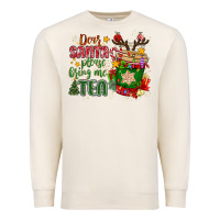Sandshell deer santa please bring me tea Premium Sweatshirt - MaliasSmallBusiness