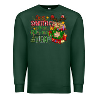 Sports Green deer santa please bring me tea Premium Sweatshirt - MaliasSmallBusiness