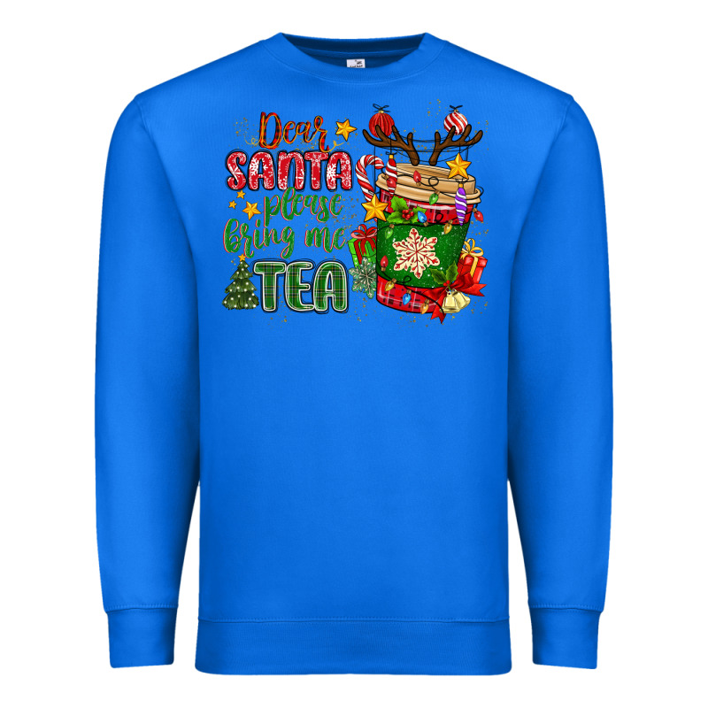 Deer Santa Please Bring Me Tea Premium Sweatshirt by MaliasSmallBusiness | Teevron