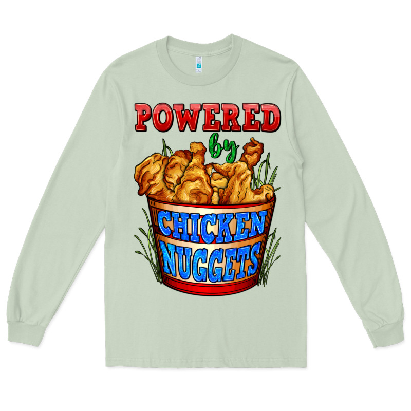 Powered By Chicken Nuggets Long Sleeve Tee by AdoDesignShop | Teevron