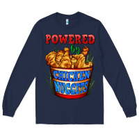 Navy powered by chicken nuggets Long Sleeve Tee - AdoDesignShop