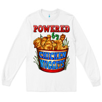 White powered by chicken nuggets Long Sleeve Tee - AdoDesignShop