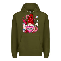 Army Green valentines day dentist gnome Premium Hoodie - RanaPortraitStore