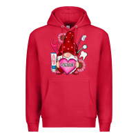 Cardinal valentines day dentist gnome Premium Hoodie - RanaPortraitStore