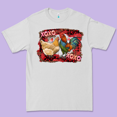 Xoxo Rooster And Chicken Premium Tee Designed By Ranaportraitstore