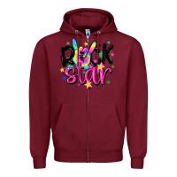 Burgundy rock star Zipper Hoodie - MaliasSmallBusiness