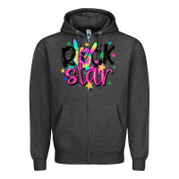 Charcoal Heather rock star Zipper Hoodie - MaliasSmallBusiness