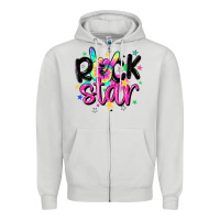 Dove Grey rock star Zipper Hoodie - MaliasSmallBusiness