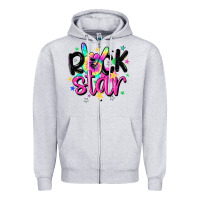 Heather Grey rock star Zipper Hoodie - MaliasSmallBusiness