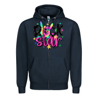 Navy rock star Zipper Hoodie - MaliasSmallBusiness