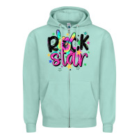 Seafoam rock star Zipper Hoodie - MaliasSmallBusiness