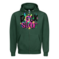 Sports Green rock star Zipper Hoodie - MaliasSmallBusiness