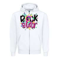 White rock star Zipper Hoodie - MaliasSmallBusiness