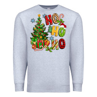 Heather Grey ho ho ho christmas Premium Sweatshirt - MaliasSmallBusiness
