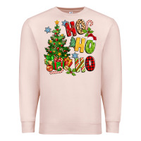 Pale Pink ho ho ho christmas Premium Sweatshirt - MaliasSmallBusiness