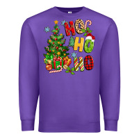 Purple ho ho ho christmas Premium Sweatshirt - MaliasSmallBusiness