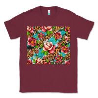 Burgundy tropical flowers Classic Tee - Artiststas