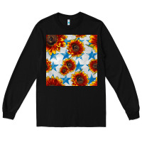 Black patriotic sunflowers and stars Long Sleeve Tee - BundleAndBundleShop