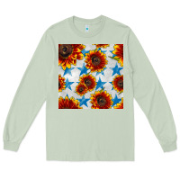 Matcha patriotic sunflowers and stars Long Sleeve Tee - BundleAndBundleShop