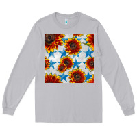 Moon Dust patriotic sunflowers and stars Long Sleeve Tee - BundleAndBundleShop