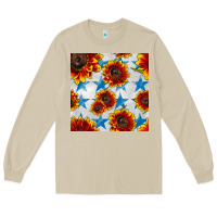 Mushroom patriotic sunflowers and stars Long Sleeve Tee - BundleAndBundleShop
